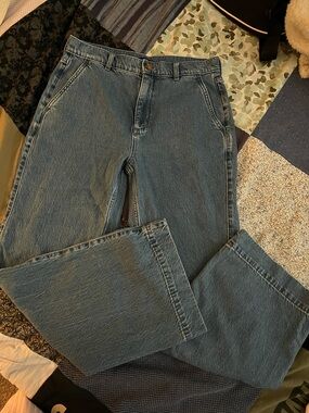 J. Crew Wide-Leg Jeans in Blue Wash